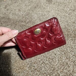 Coach Embossed Red Wallet